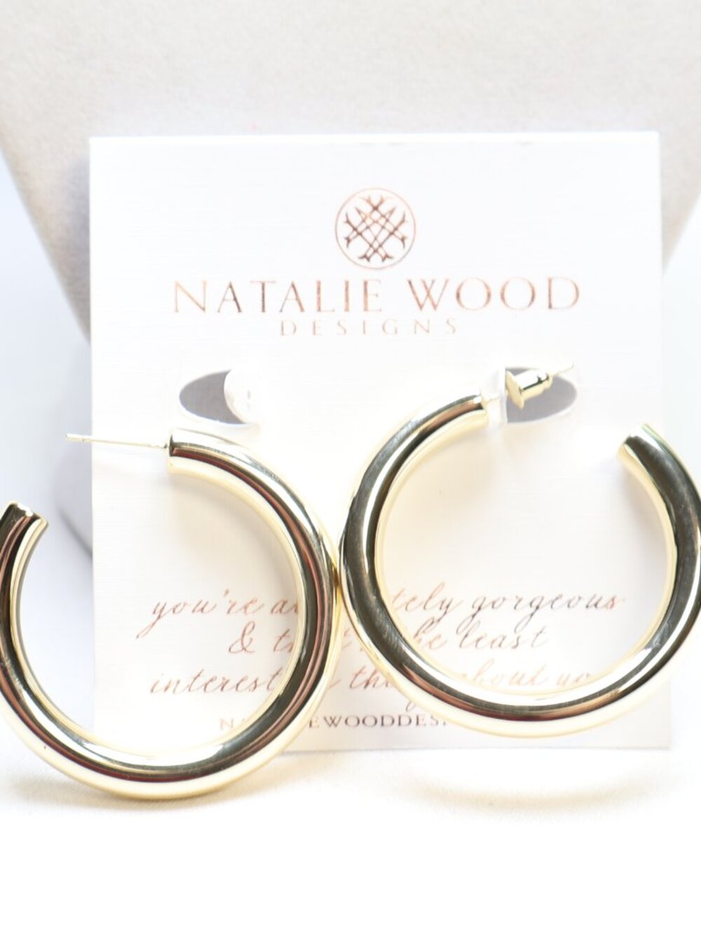 Natalie Wood Designs Gold Tone Just Dance Hoop Earrings $44 NWT READ AD!